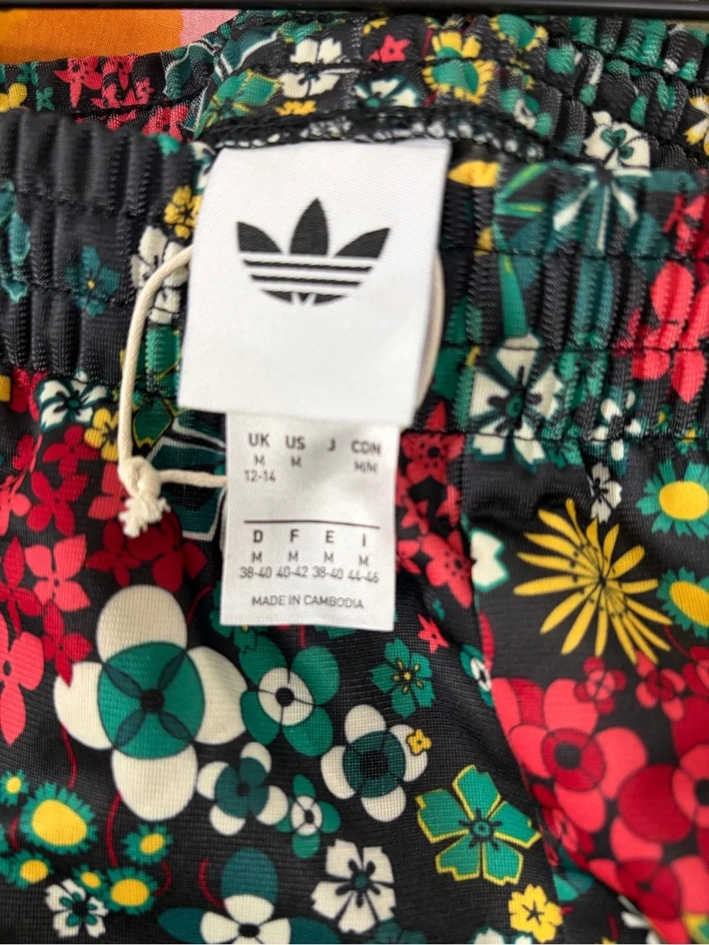 Adidas Liberty print Wide-Leg Track Pants in Green, Red & Yellow